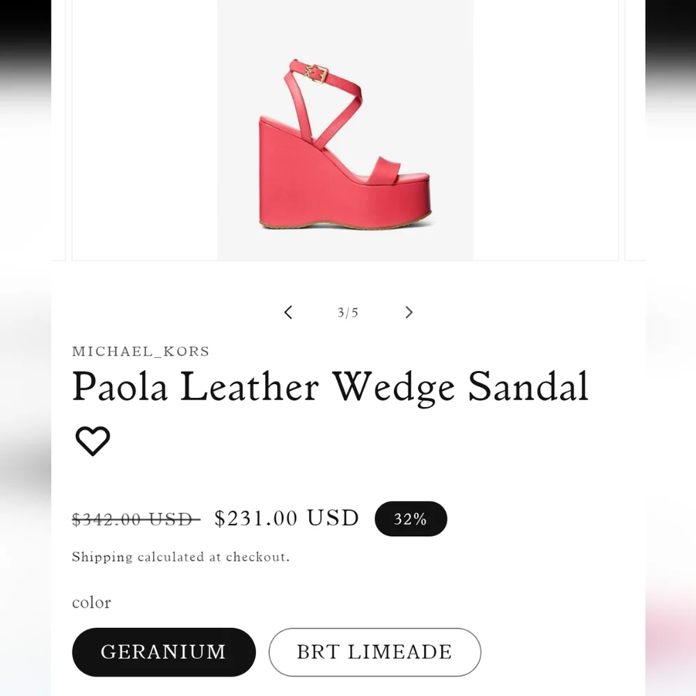 NWB Michael Kors Paola Leather Wedge Sandal - Picture 11 of 13